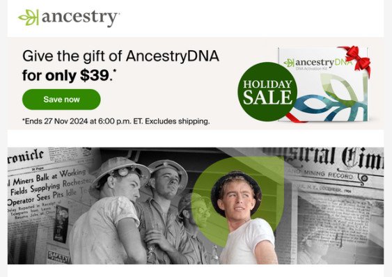 Ancestry US DNA ad Nov24