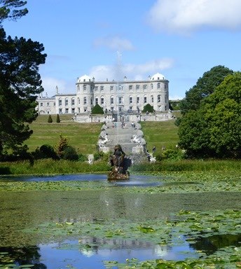 View over pond of Powerscourt House and Gardens, Co Wicklow.