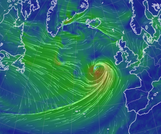 StormÉowyn approaching on earth map